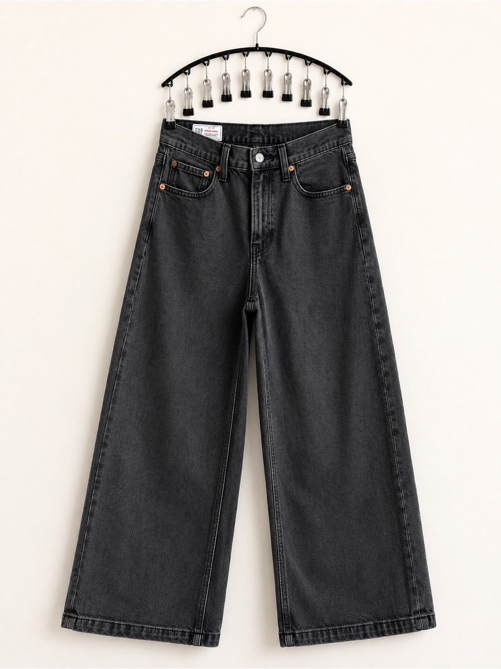 GAP Wide-Leg High-Rise Jeans - Charcoal Black